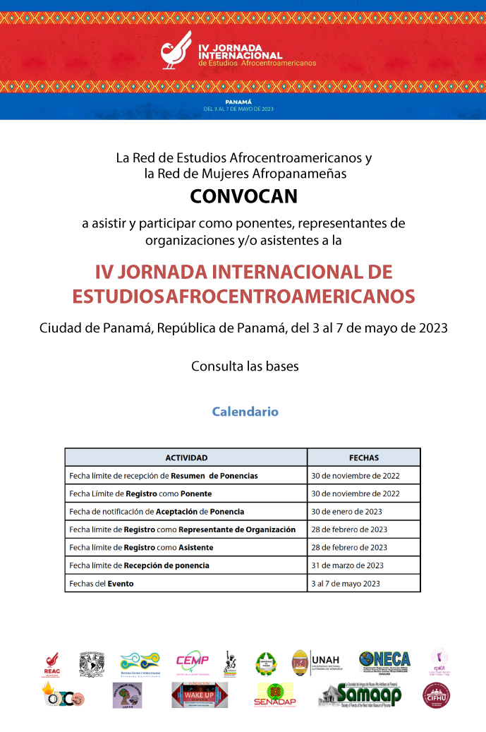 Convocatoria: IV Jornada Internacional de Estudios Afrocentroamericanos