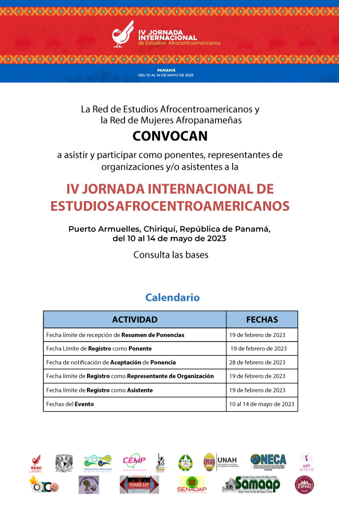 Convocatoria: IV Jornada Internacional de Estudios Afrocentroamericanos