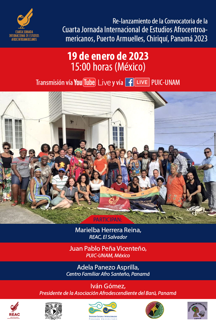 Re-lanzamiento de la Convocatoria de la IV Jornada Internacional de Estudios Afrocentroamericanos