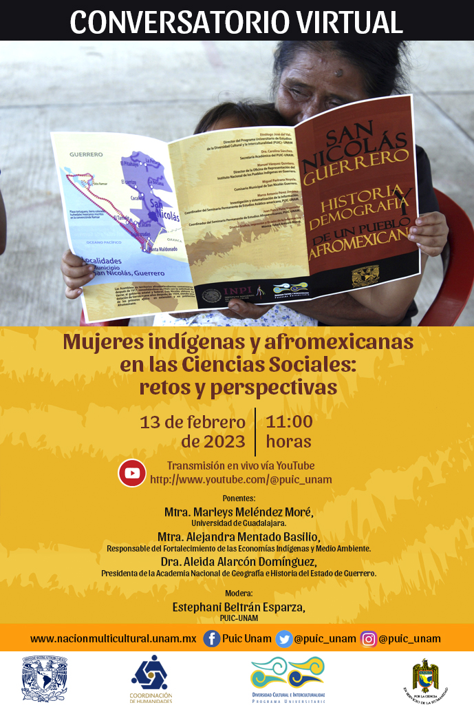 Conversatorio virtual: Mujeres indígenas y afromexicanas en las Ciencias Sociales: retos y perspectivas
