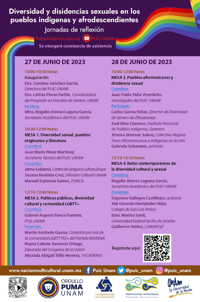 Jornadas de reflexión: Diversidad y disidencias sexuales en los pueblos indígenas y afrodescendientes