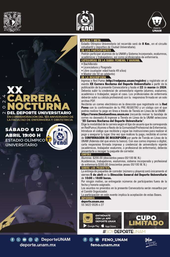 XX Carrera nocturna del deporte universitario