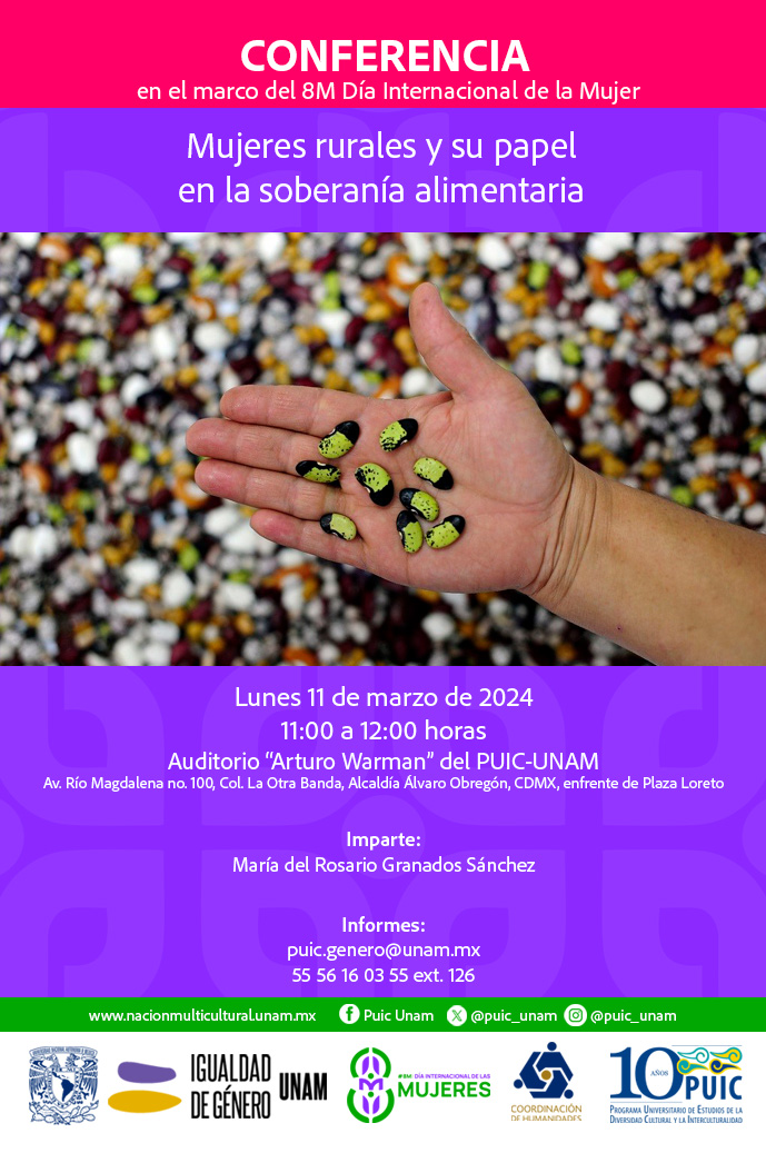 En el marco del 8M Día Internacional de la Mujer. Conferencia: Mujeres rurales, y su papel en la soberanía alimentaria