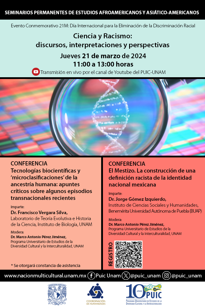 Seminarios Permanentes de Estudios Afroamericanos y Asiático-Americanos. Ciencia y Racismo: discursos, interpretaciones y perspectivas