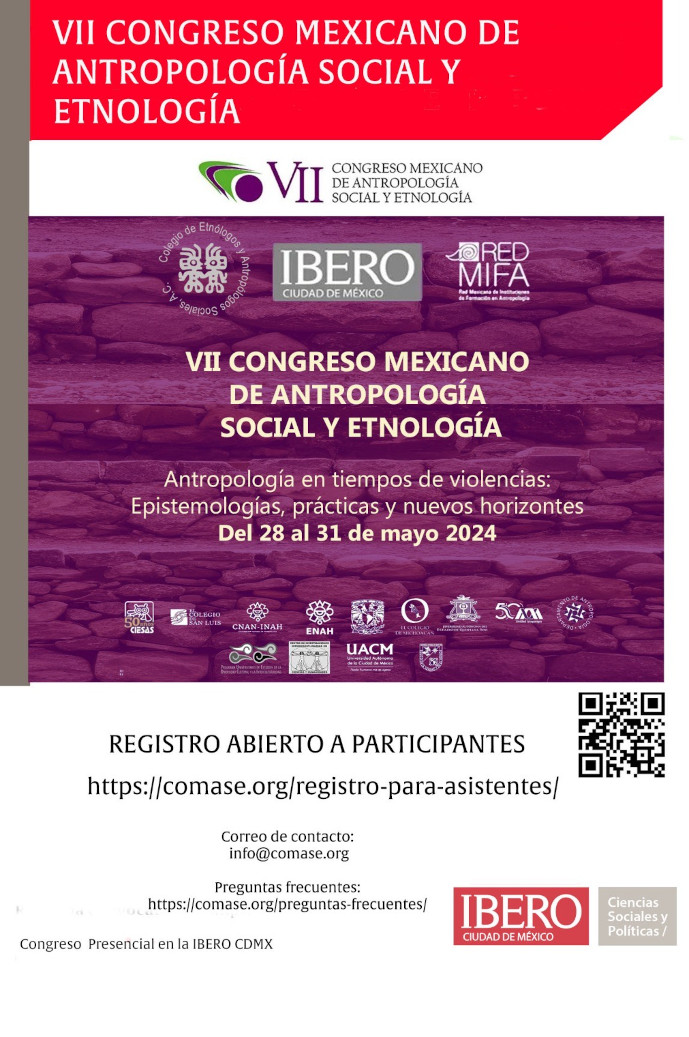 Registro abierto para asistentes: VII Congreso Mexicano de Antropología Social y Etnología COMASE