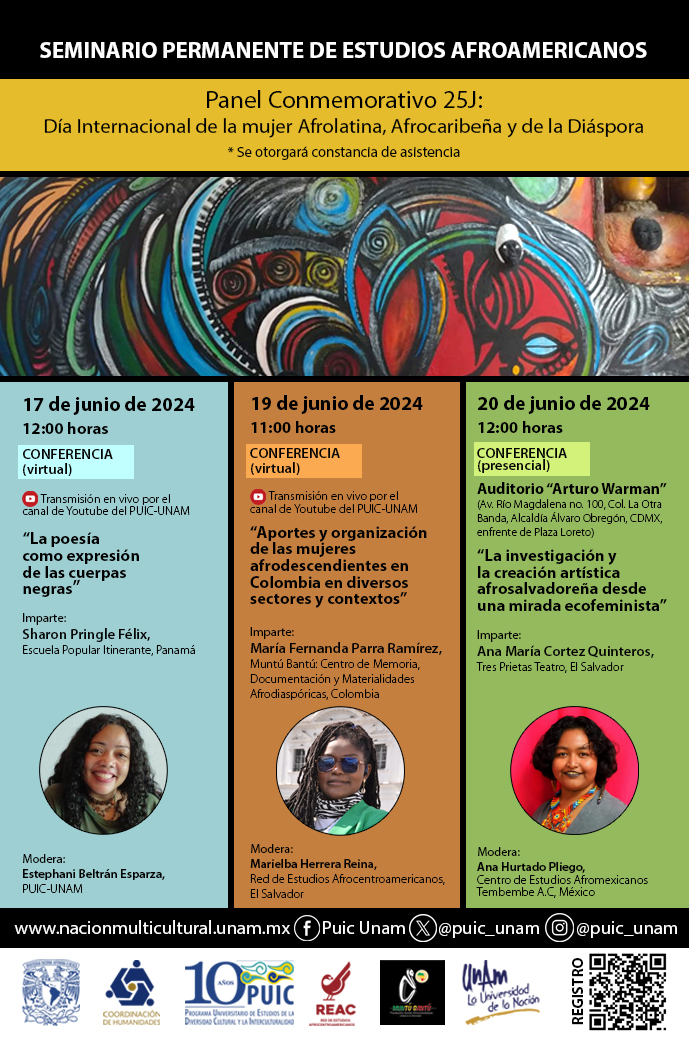 Seminario Permanente de Estudios Afroamericanos. Panel Conmemorativo 25J: Día Internacional de la mujer Afrolatina, Afrocaribeña y de la Diáspora