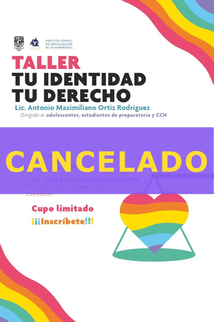 Taller Tu identidad, Tu derecho. Cancelado