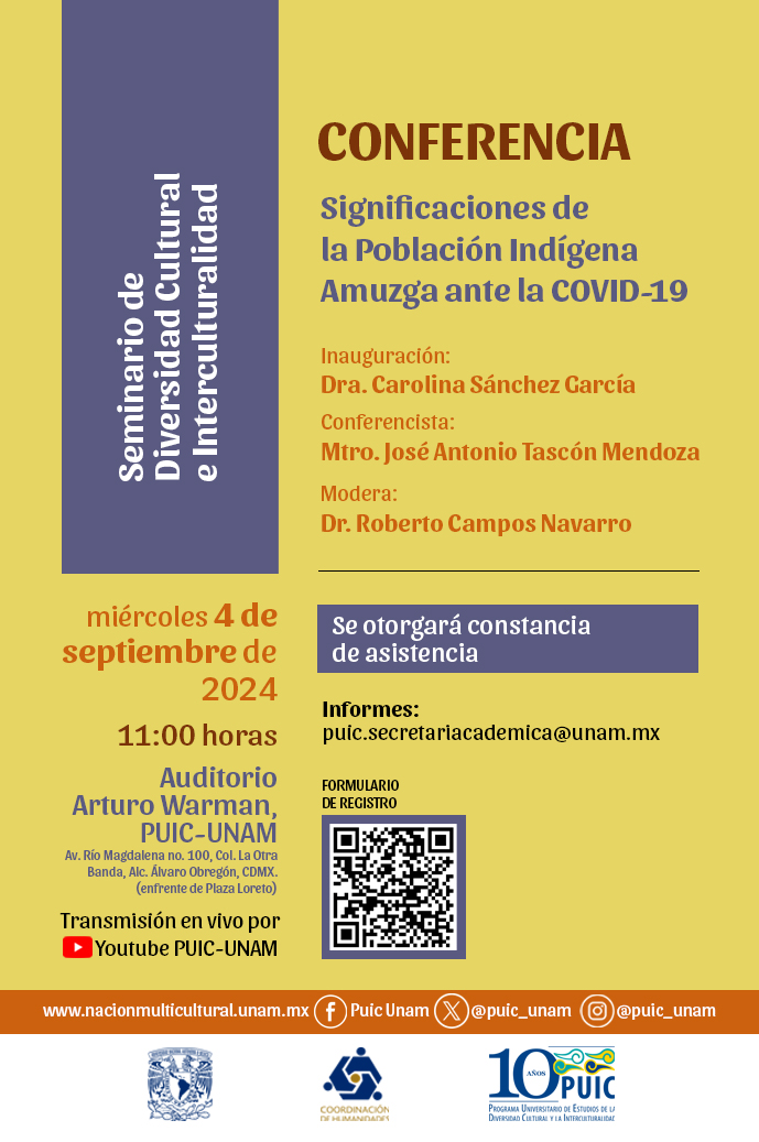 Seminario de Diversidad Cultural e Interculturalidad. Conferencia: Significaciones de la Población Indígena Amuzga ante la COVID-19