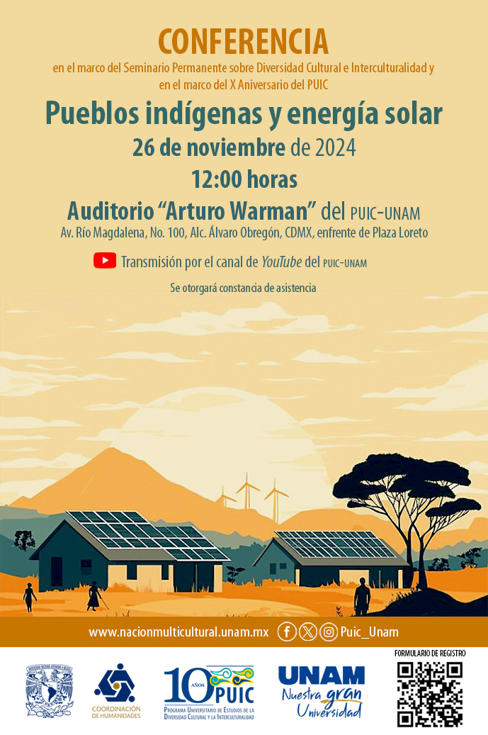 Conferencia: Pueblos indígenas y energía solar en el marco del Seminario Permanente sobre Diversidad Cultural e Interculturalidad y en el marco del X Aniversario del PUIC