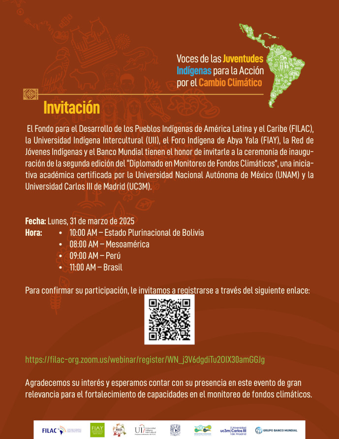 Invitación a la Ceremonia de Inauguración de la 2da Edición Diplomado Monitoreo Fondos Climáticos
