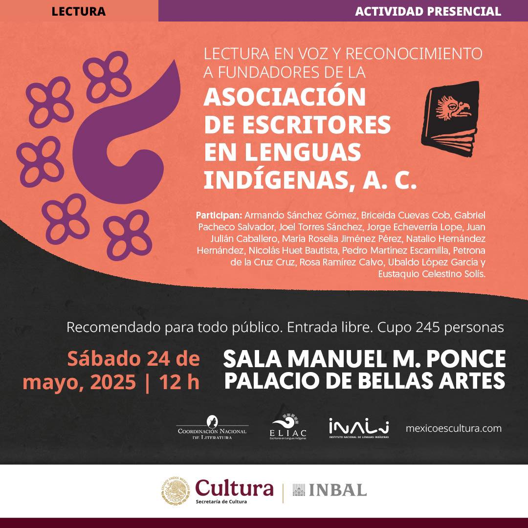 Lectura en voz y Reconocimientos a Fundadores de la Asociación de Escritores en Lenguas Indígenas, A. C.