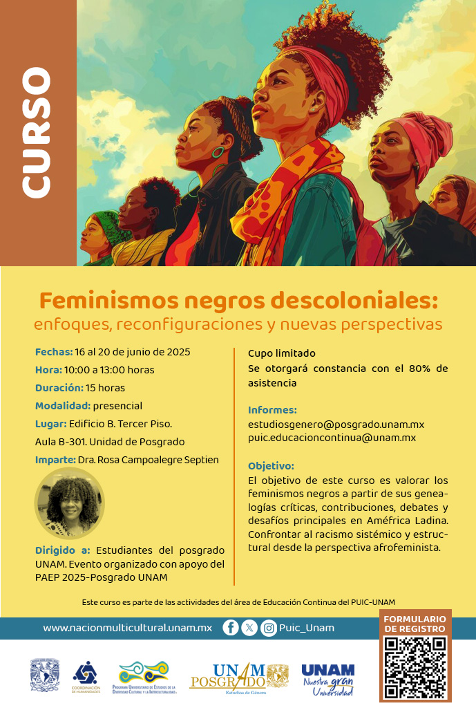 Curso Feminismos negros descoloniales: enfoque, reconfiguraciones y nuevas perspectivas