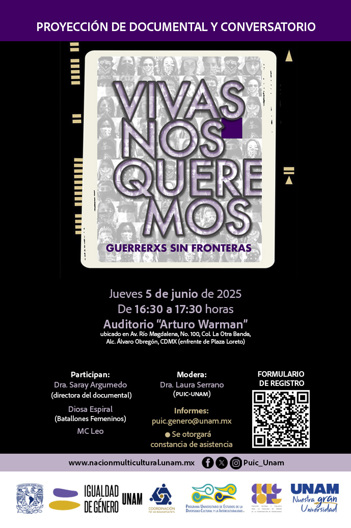 Proyección de documental y conversatorio “Vivas nos queremos. Guerrerxs sin fronteras”